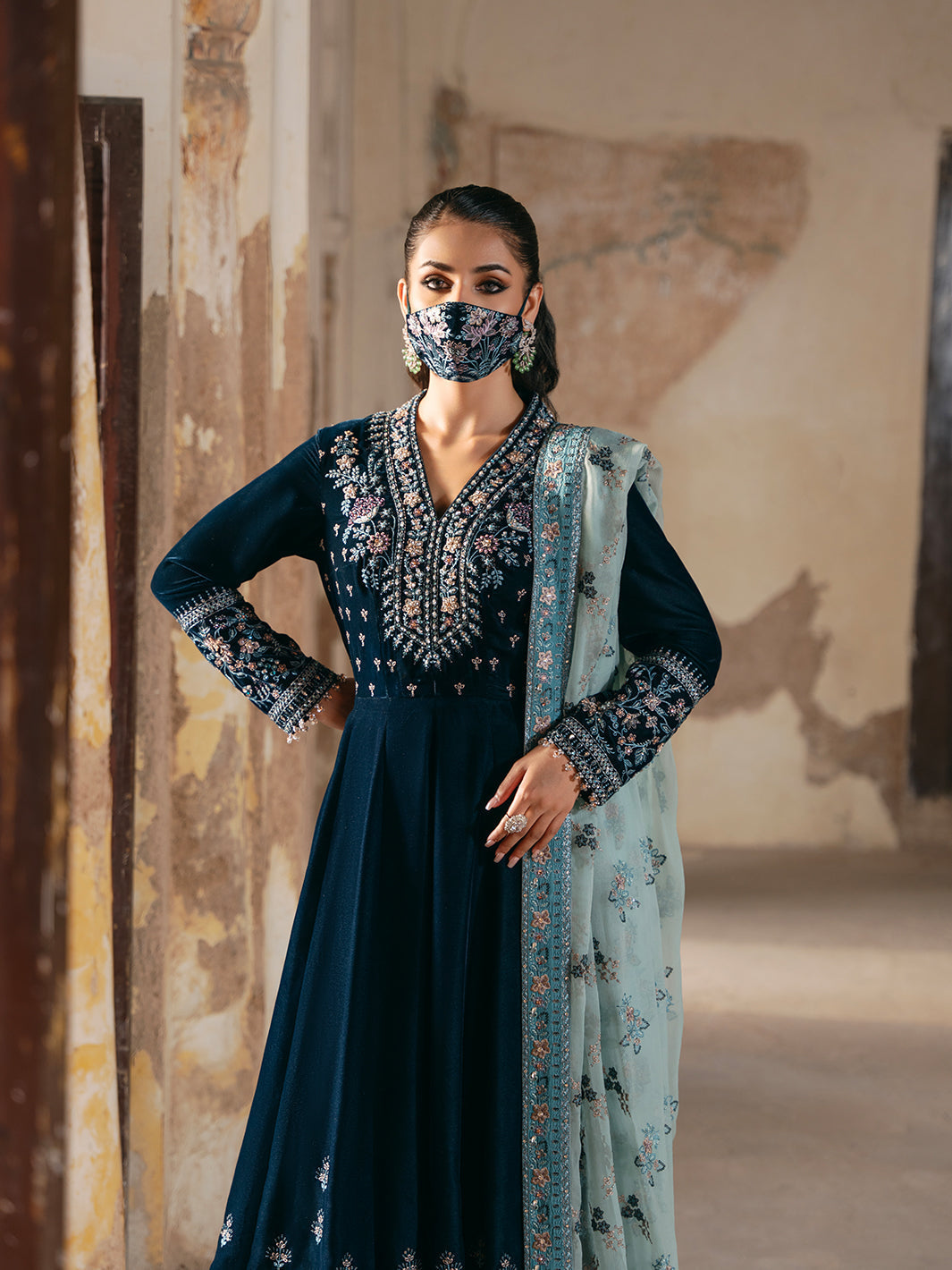 Flossie | Siara Velvet Formals | V-101 - by - Libasekhas UK - Registered Vendor of : Flossie - 100% Original Designer Dresss