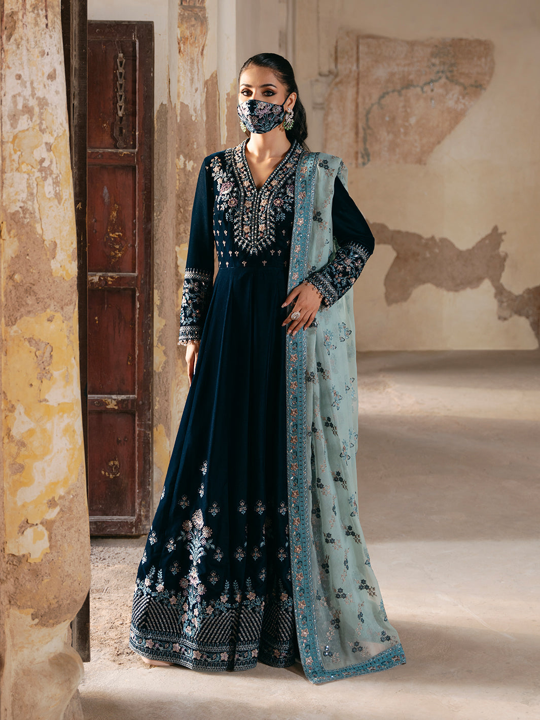 Flossie | Siara Velvet Formals | V-101 - by - Libasekhas UK - Registered Vendor of : Flossie - 100% Original Designer Dresss