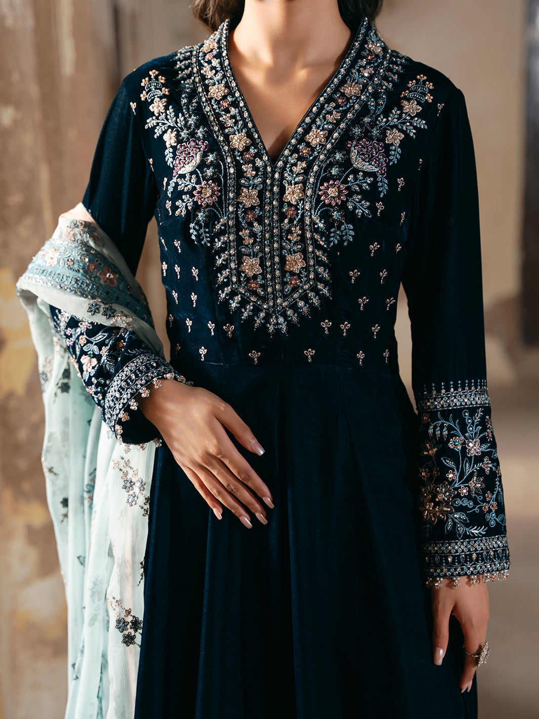 Flossie | Siara Velvet Formals | V-101 - by - Libasekhas UK - Registered Vendor of : Flossie - 100% Original Designer Dresss