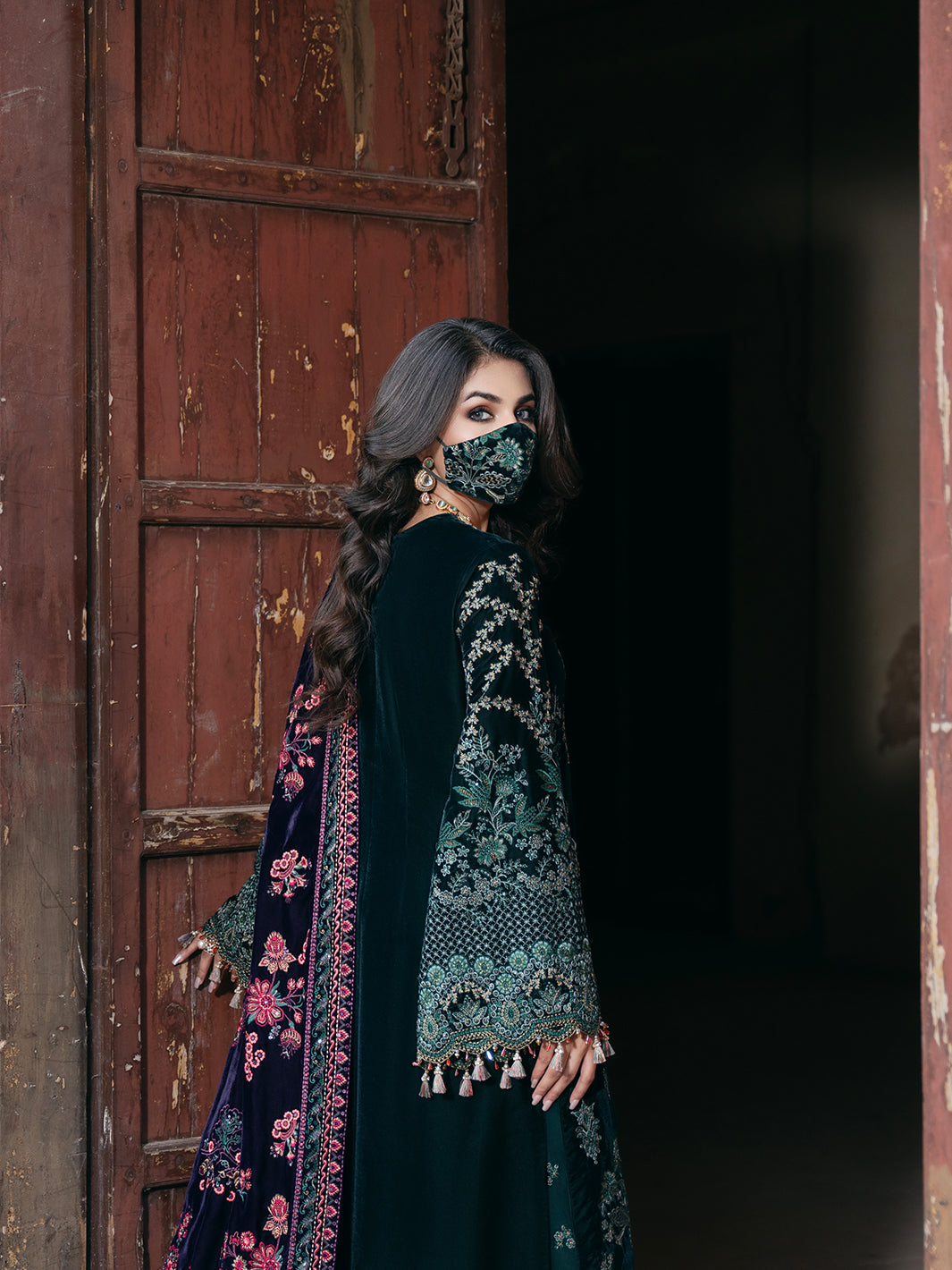 Flossie | Siara Velvet Formals | V-102 - A - by - Libasekhas UK - Registered Vendor of : Flossie - 100% Original Designer Dresss