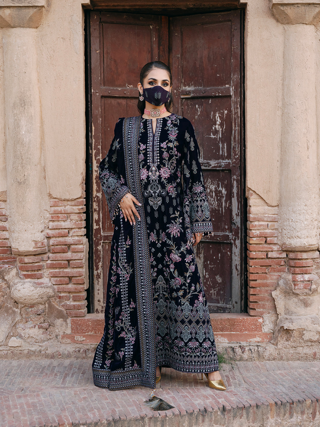 Flossie | Siara Velvet Formals | V-104 - A - by - Libasekhas UK - Registered Vendor of : Flossie - 100% Original Designer Dresss
