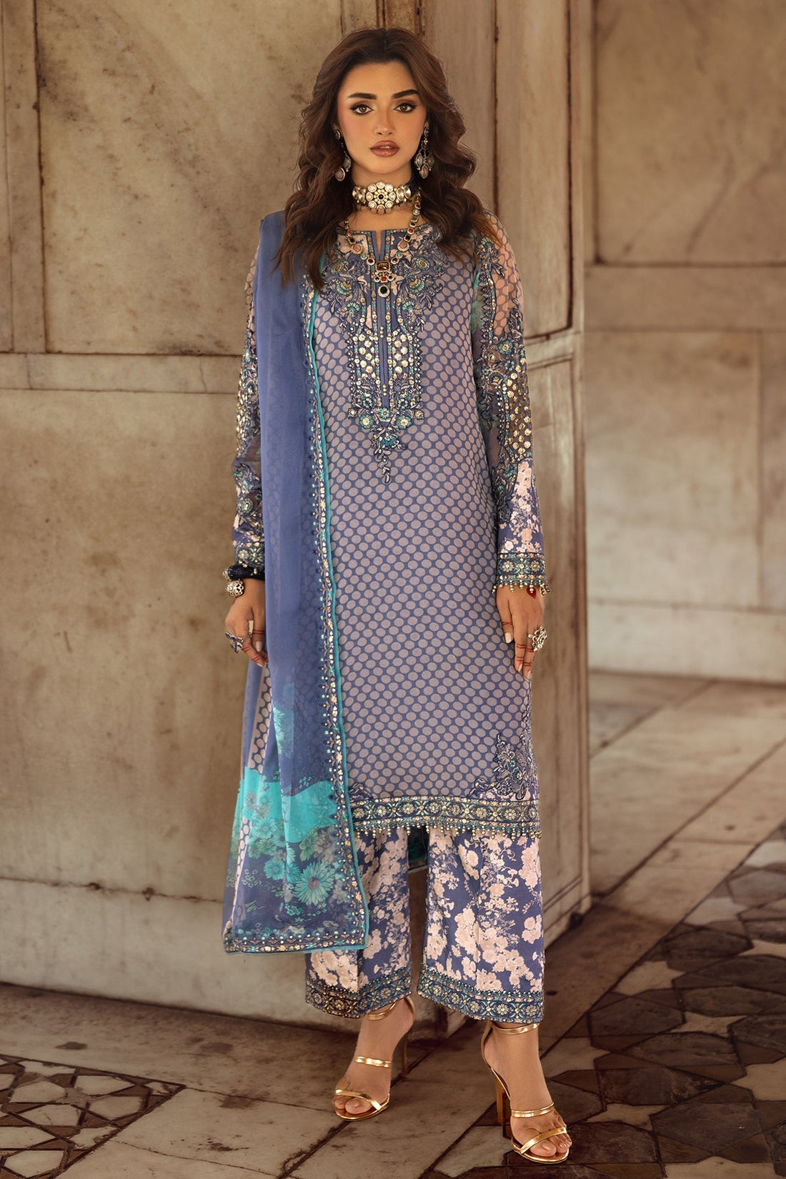 Charizma | Vasl Chiffon Collection | VSL25-07 - by - Libasekhas UK - Registered Vendor of : Charzima - 100% Original Designer Dresss