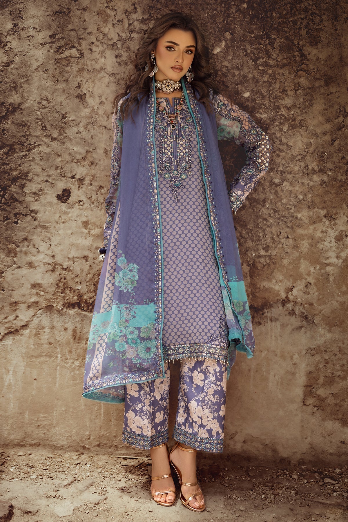 Charizma | Vasl Chiffon Collection | VSL25-07 - by - Libasekhas UK - Registered Vendor of : Charzima - 100% Original Designer Dresss