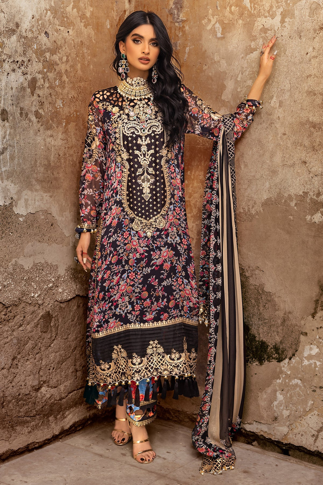Charizma | Vasl Chiffon Collection | VSL25-09 - by - Libasekhas UK - Registered Vendor of : Charizma - 100% Original Designer Dresss