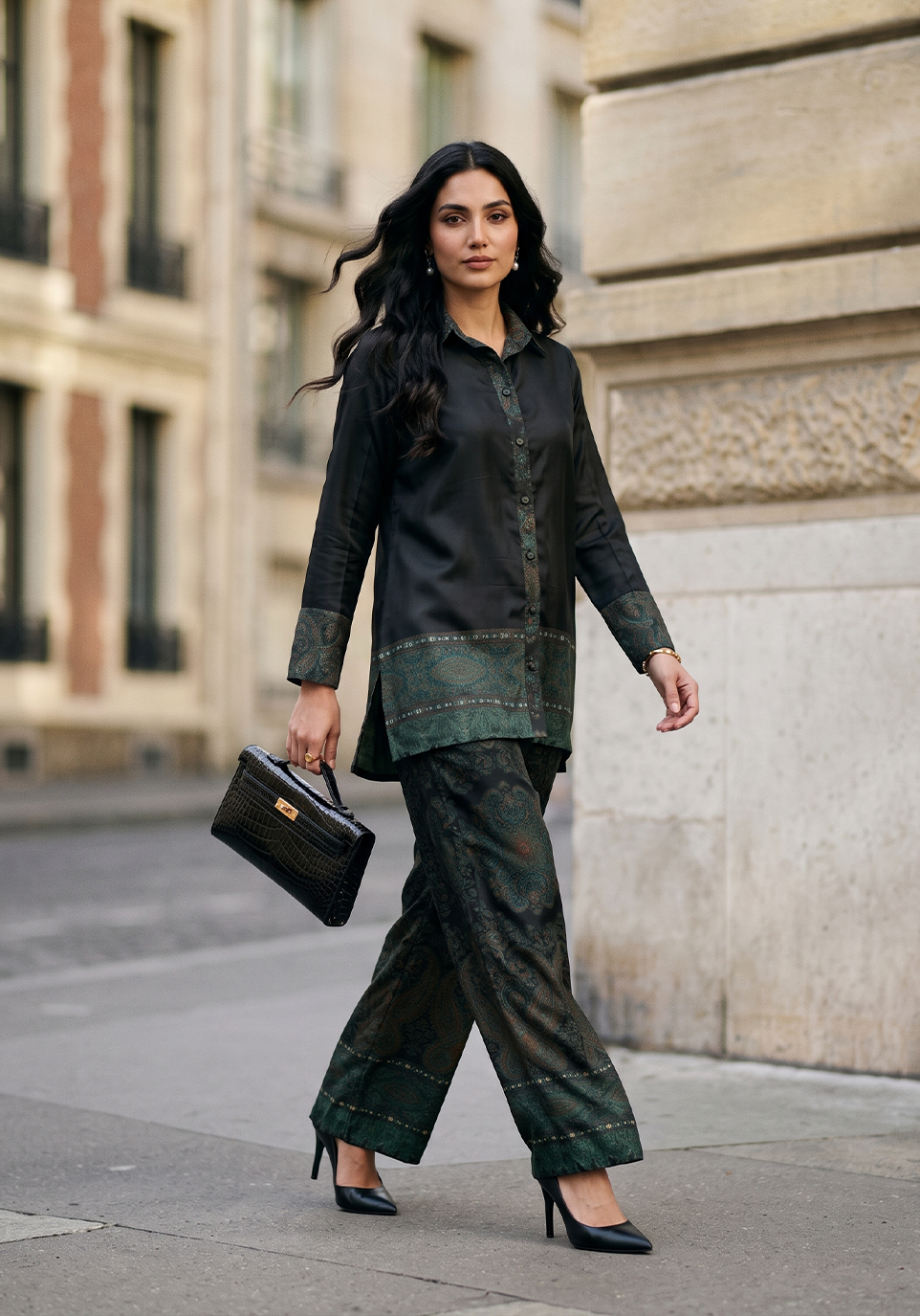 Zarqash | Silk Edit 26 | VERDANT REVERIE - by Libasekhas UK - Registered Vendor of : Zarqash - 100% Original Designer Dress