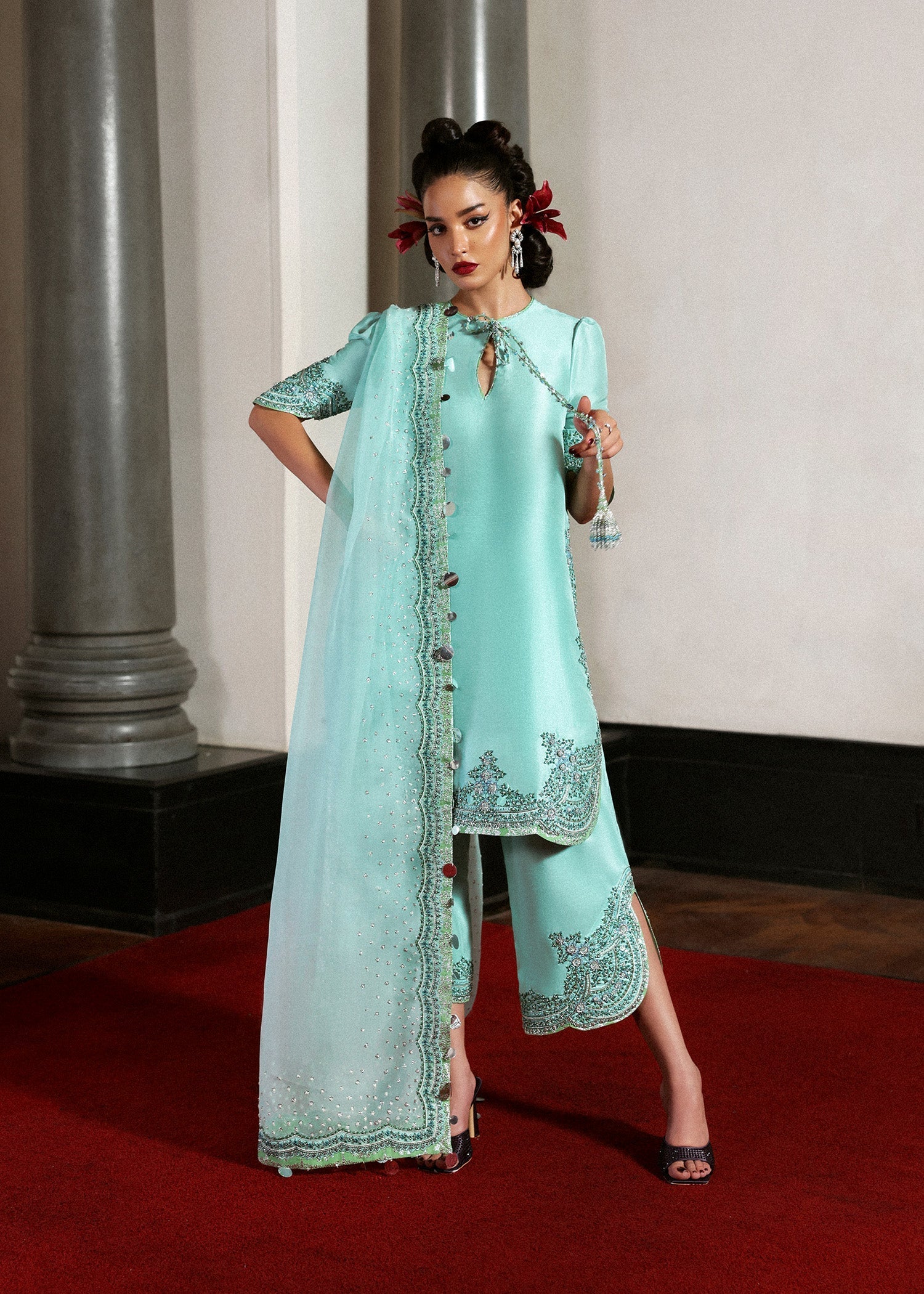 Hussain Rehar I The Scent Luxury Pret 25 I Mynt - by Libasekhas UK - Registered Vendor of : Hussain Rehar - 100% Original Designer Dress
