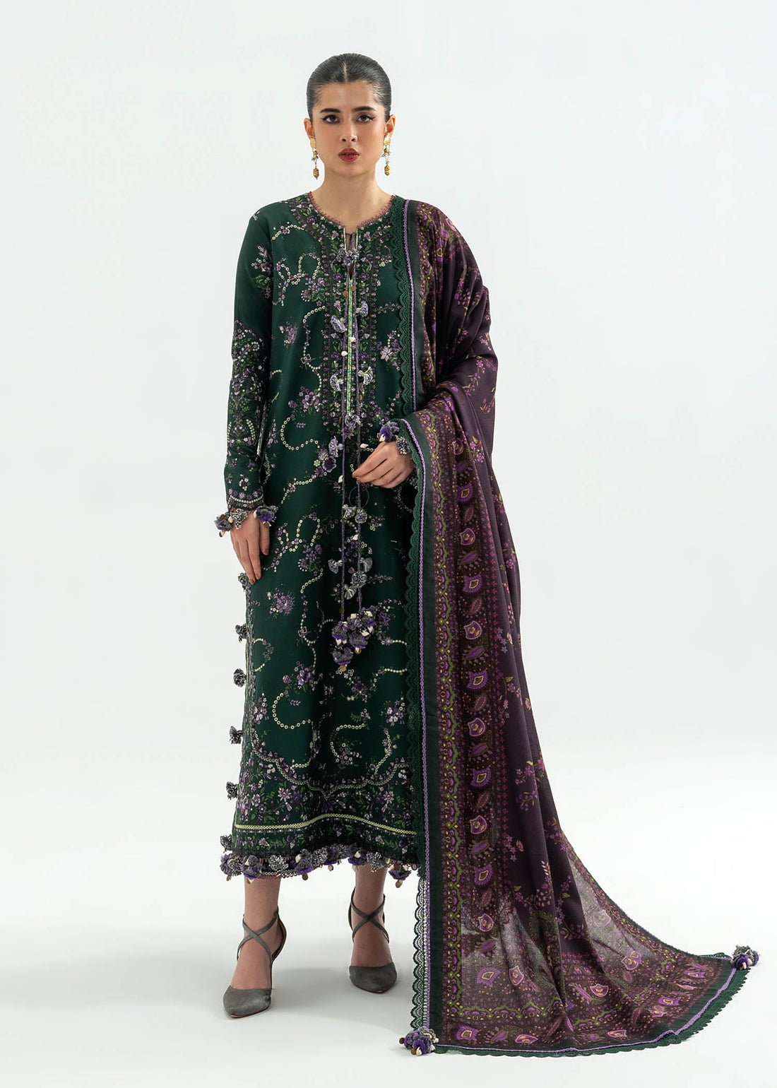 Hussain Rehar | Khaddar 25 | Gulbasi - by Libasekhas UK - Registered Vendor of : Hussain Rehar - 100% Original Designer Dress
