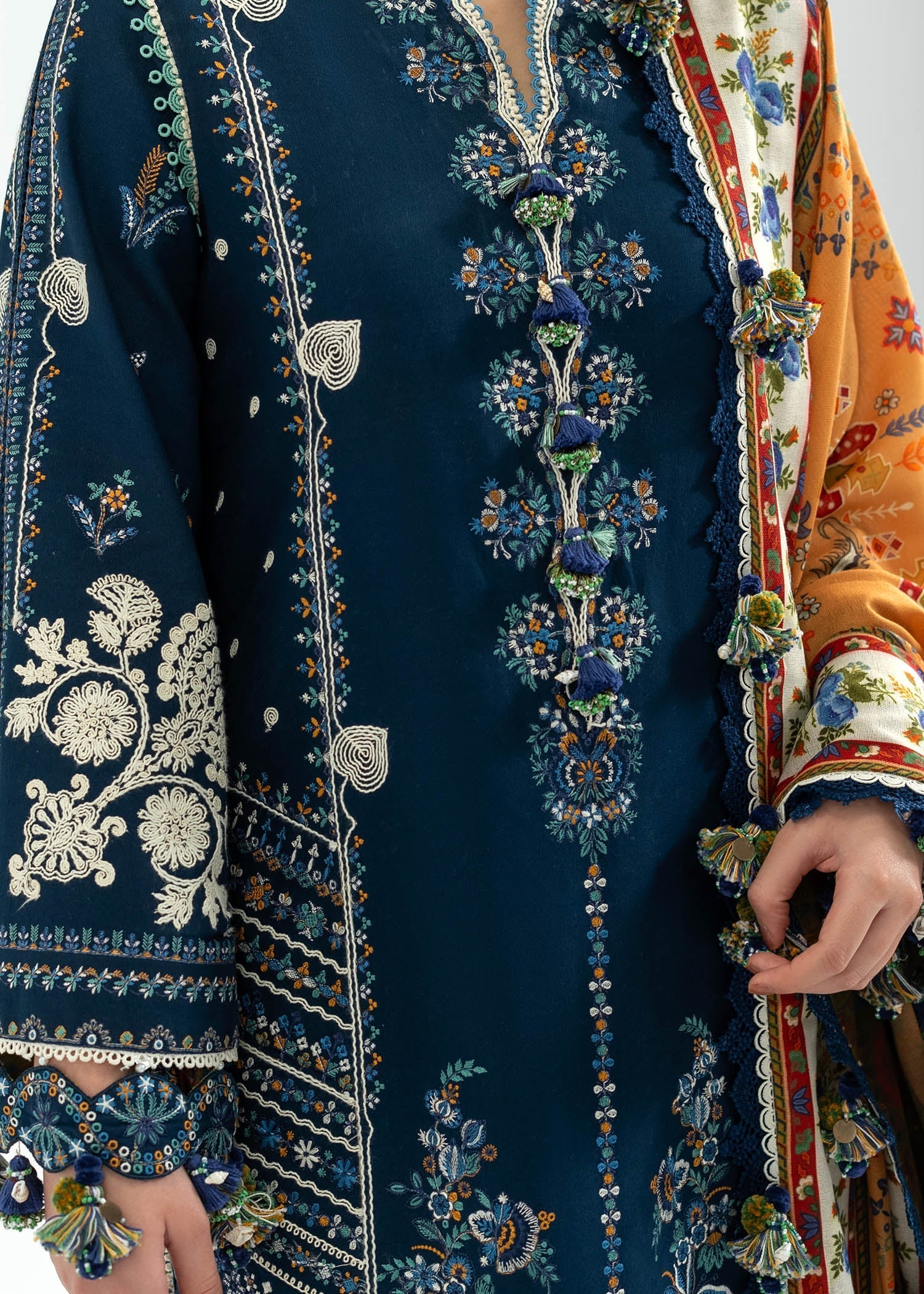 Hussain Rehar | Khaddar 25 | Chashm-e-Bahr - by Libasekhas UK - Registered Vendor of : Hussain Rehar - 100% Original Designer Dress