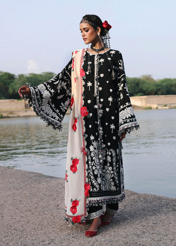 Hussain Rehar | Karandi 25 | Rose - by Libasekhas UK - Registered Vendor of : Hussain Rehar - 100% Original Designer Dress