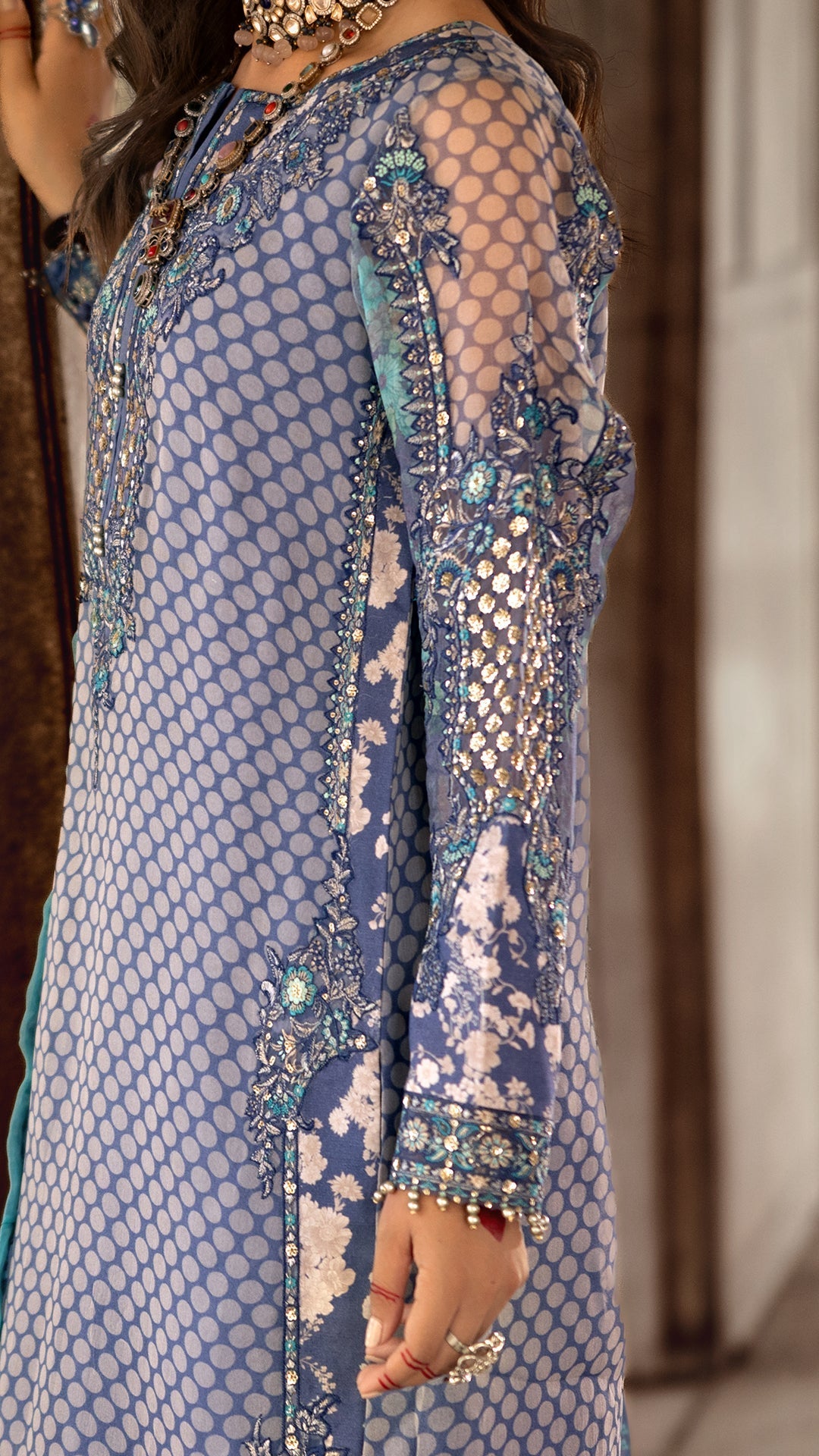 Charizma | Vasl Chiffon Collection | VSL25-07 - by - Libasekhas UK - Registered Vendor of : Charzima - 100% Original Designer Dresss