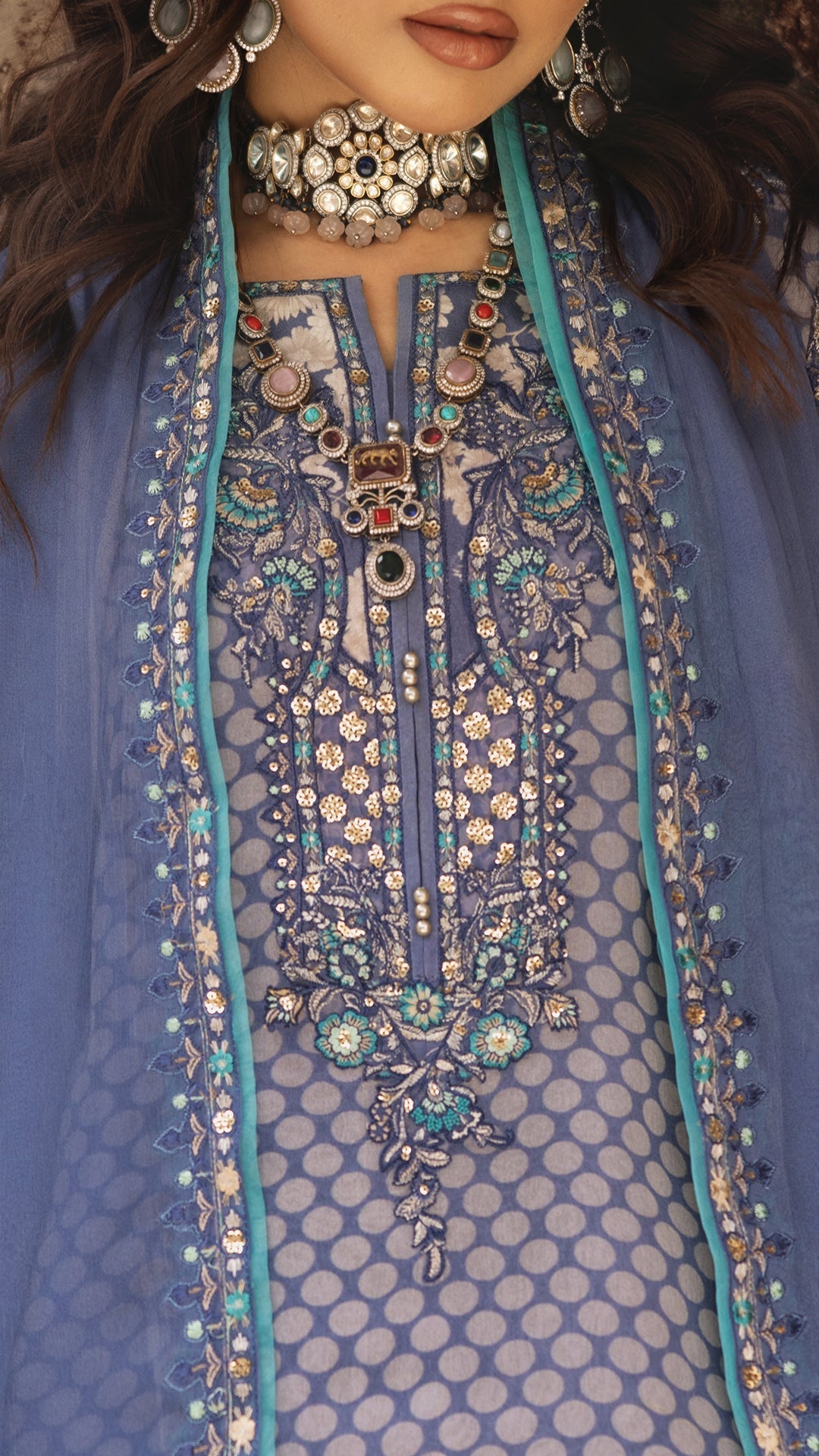 Charizma | Vasl Chiffon Collection | VSL25-07 - by - Libasekhas UK - Registered Vendor of : Charzima - 100% Original Designer Dresss