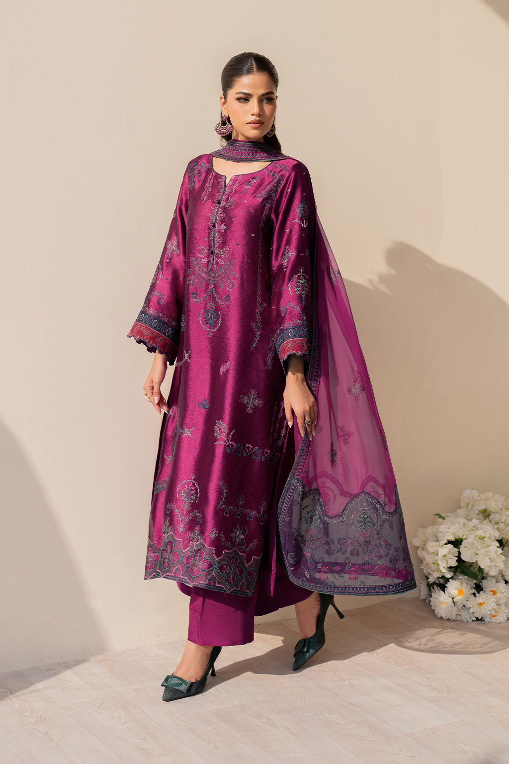 Iznik | Festive Formal | UE-436 Embroidered Pure silk - by Libasekhas UK - Registered Vendor of : Iznik - 100% Original Designer Dress