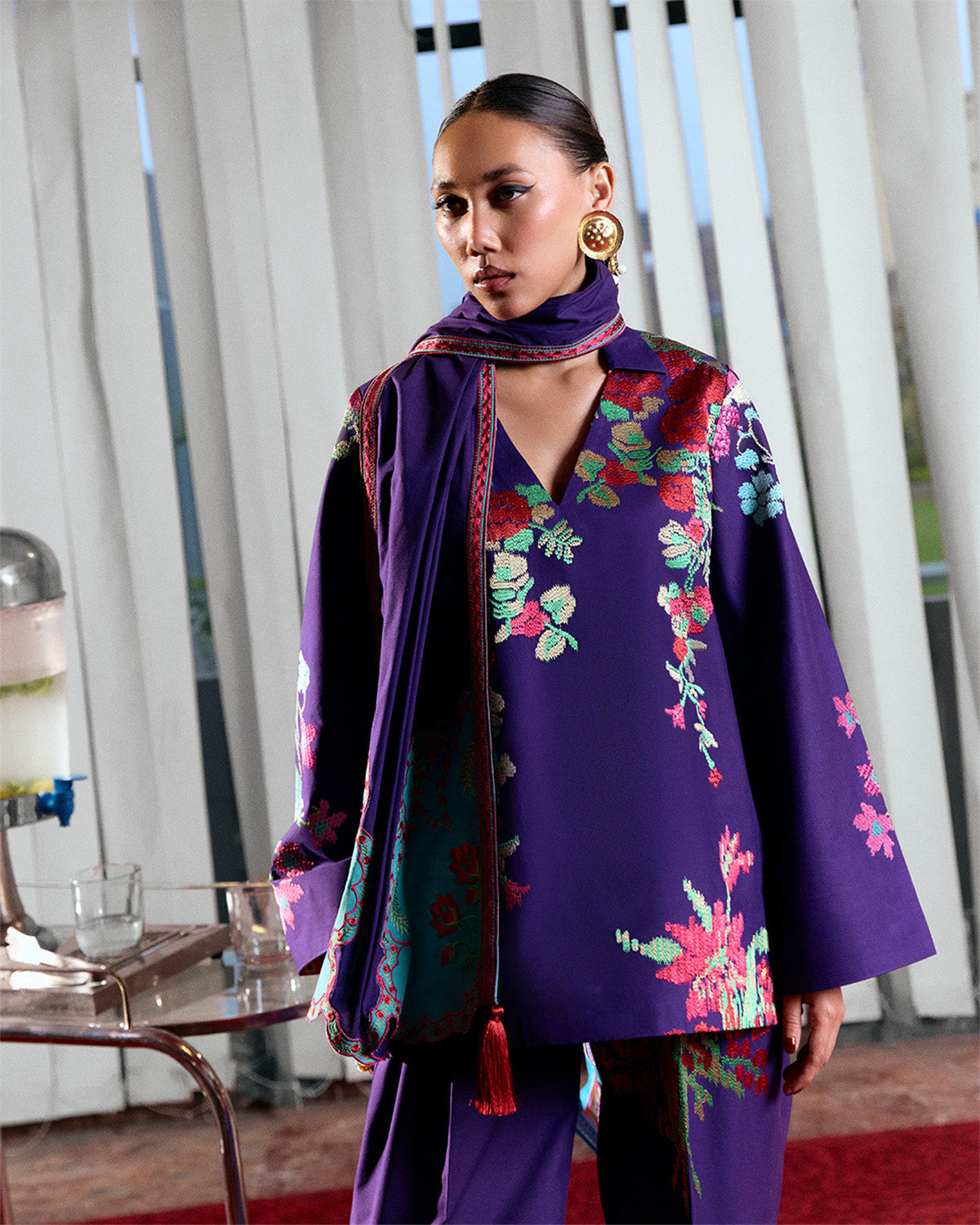 Jugnu | Summer Pret 25 | Sagnik - Scarf - by Libasekhas UK - Registered Vendor of : Jugnu - 100% Original Designer Dress