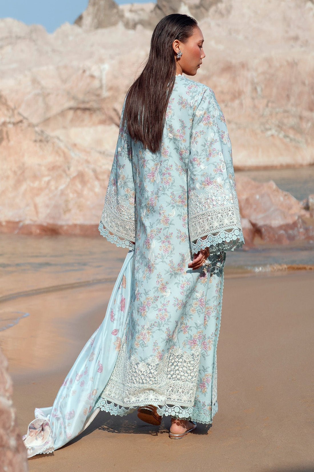 Afrozeh | Summer Together 25 | Aquamarine - by - Libasekhas UK - Registered Vendor of : Afrozeh - 100% Original Designer Dresss