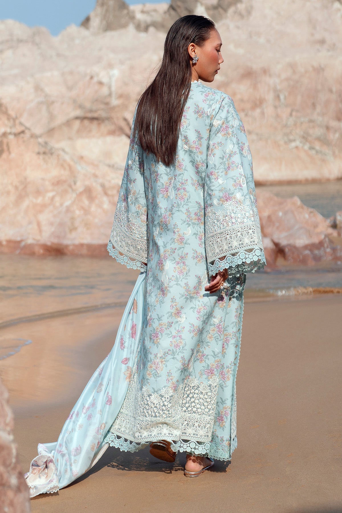 Afrozeh | Summer Together 25 | Aquamarine - by - Libasekhas UK - Registered Vendor of : Afrozeh - 100% Original Designer Dresss