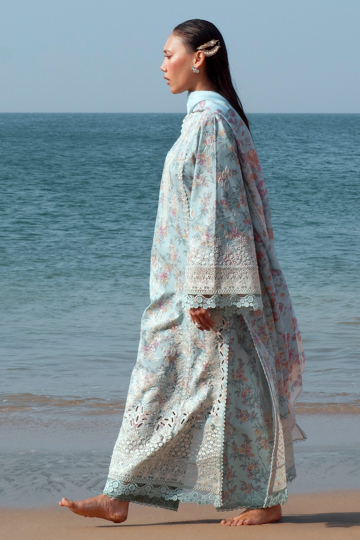Afrozeh | Summer Together 25 | Aquamarine - by - Libasekhas UK - Registered Vendor of : Afrozeh - 100% Original Designer Dresss