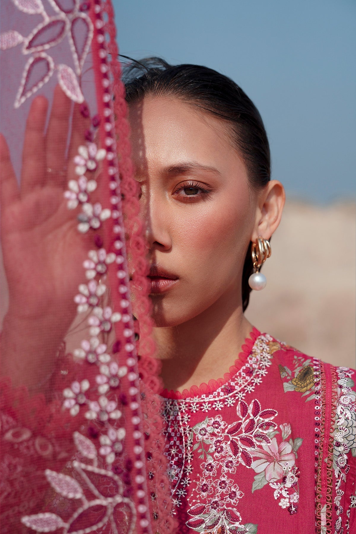 Afrozeh | Summer Together 25 | Pink Ruby - by - Libasekhas UK - Registered Vendor of : Afrozeh - 100% Original Designer Dresss