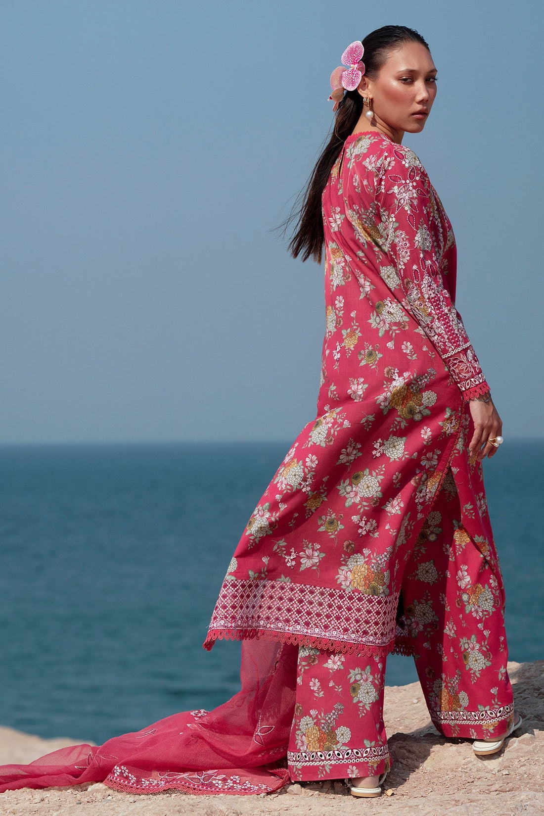 Afrozeh | Summer Together 25 | Pink Ruby - by - Libasekhas UK - Registered Vendor of : Afrozeh - 100% Original Designer Dresss