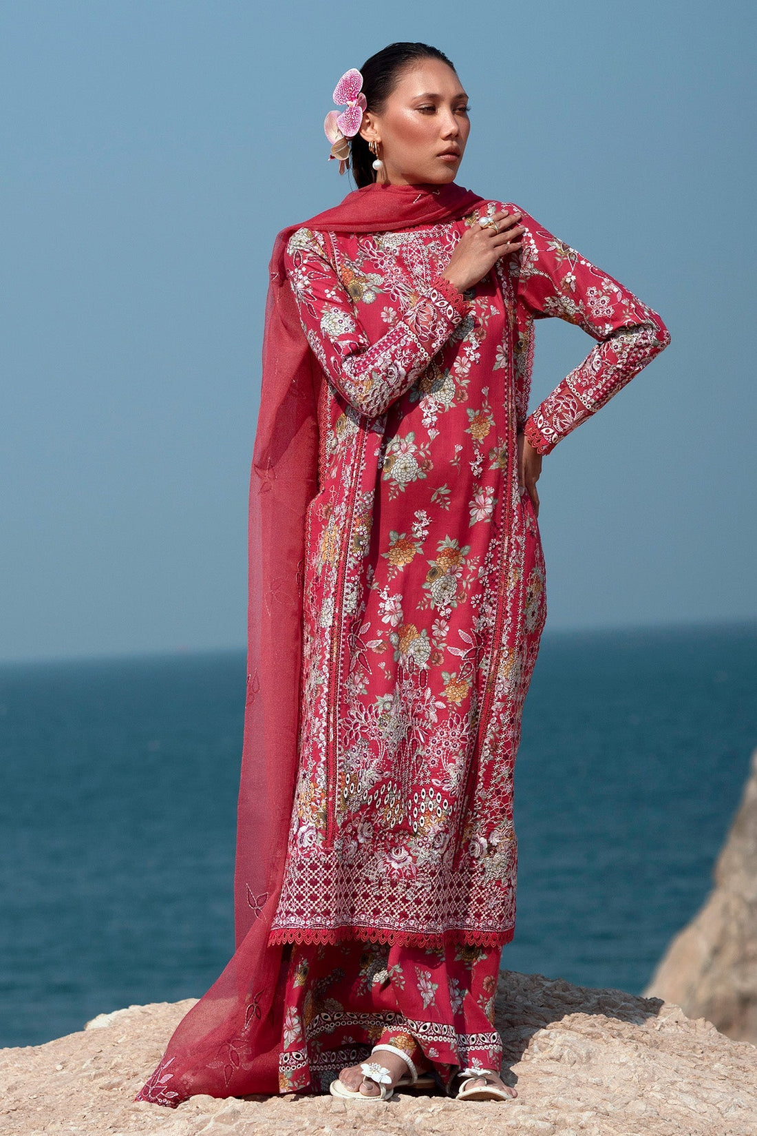 Afrozeh | Summer Together 25 | Pink Ruby - by - Libasekhas UK - Registered Vendor of : Afrozeh - 100% Original Designer Dresss