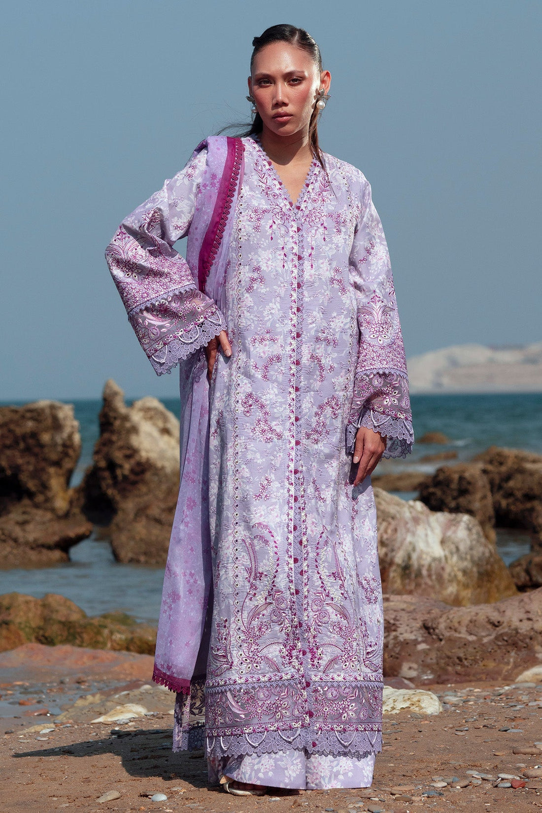 Afrozeh | Summer Together 25 | Amethyst - by - Libasekhas UK - Registered Vendor of : Afrozeh - 100% Original Designer Dresss