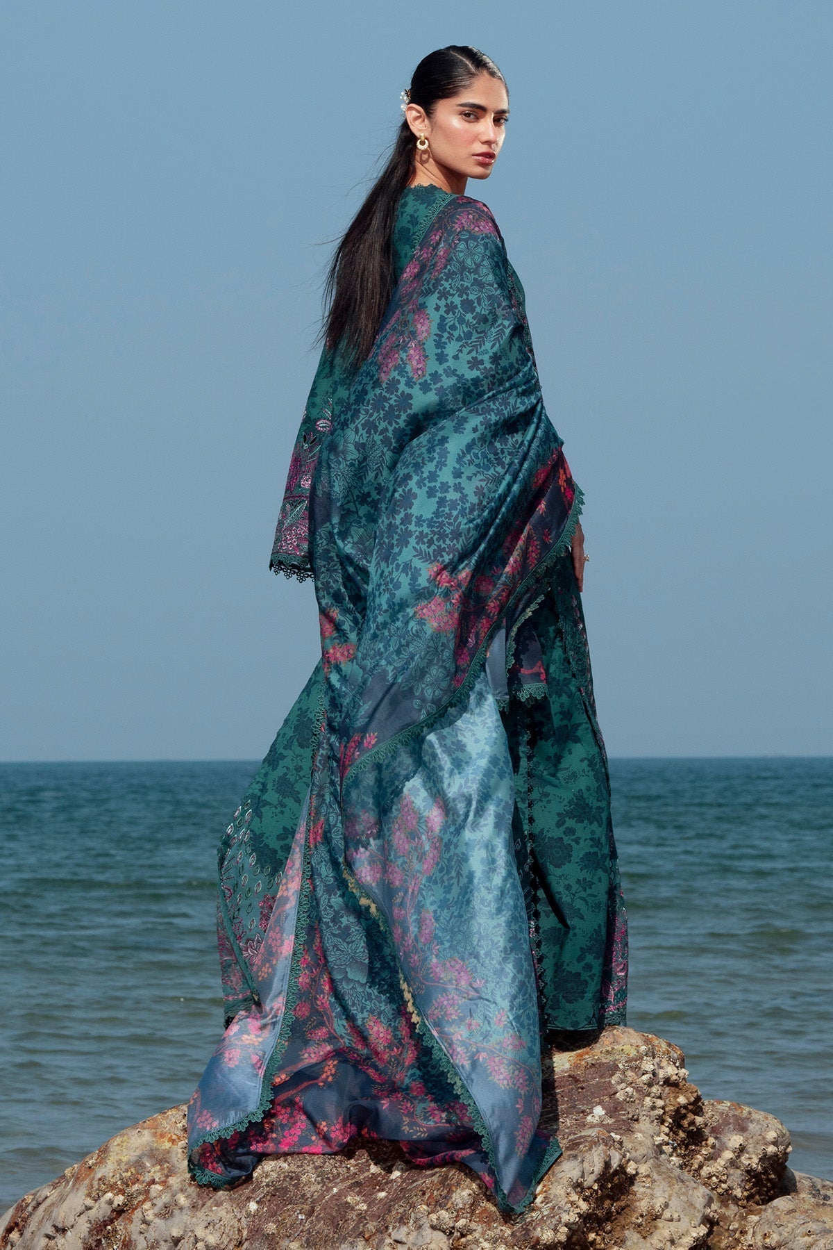 Afrozeh | Summer Together 25 | Emerald - by - Libasekhas UK - Registered Vendor of : Afrozeh - 100% Original Designer Dresss