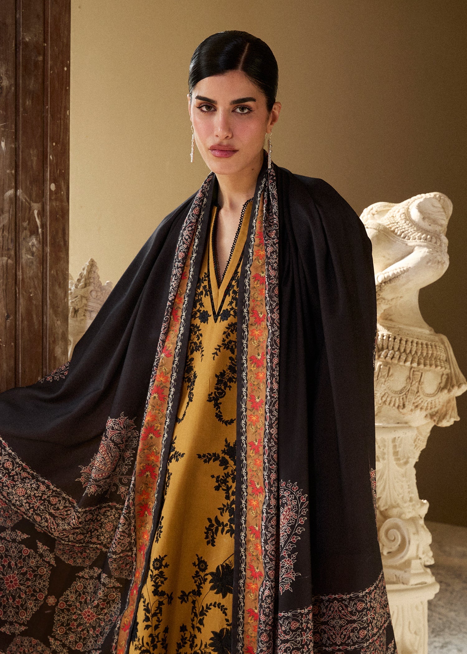 Hussain Rehar | Khaddar Pret 25 |MERI GOLD - by Libasekhas UK - Registered Vendor of : Hussain Rehar - 100% Original Designer Dress