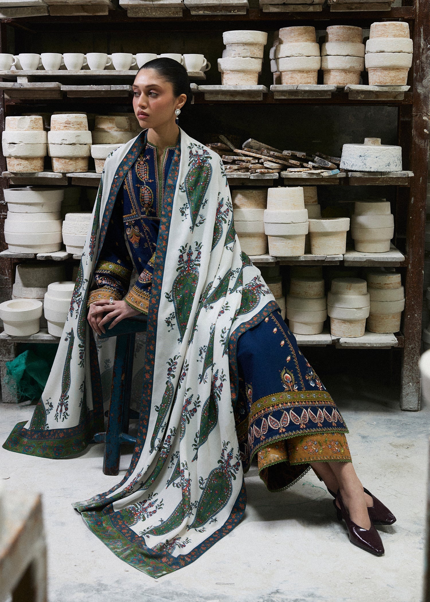 Hussain Rehar | Khaddar Pret 25 | AFSANAH - by Libasekhas UK - Registered Vendor of : Hussain Rehar - 100% Original Designer Dress