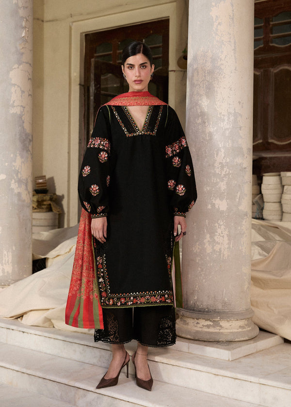 Hussain Rehar | Khaddar Pret 25 | SIYAH - by Libasekhas UK - Registered Vendor of : Hussain Rehar - 100% Original Designer Dress