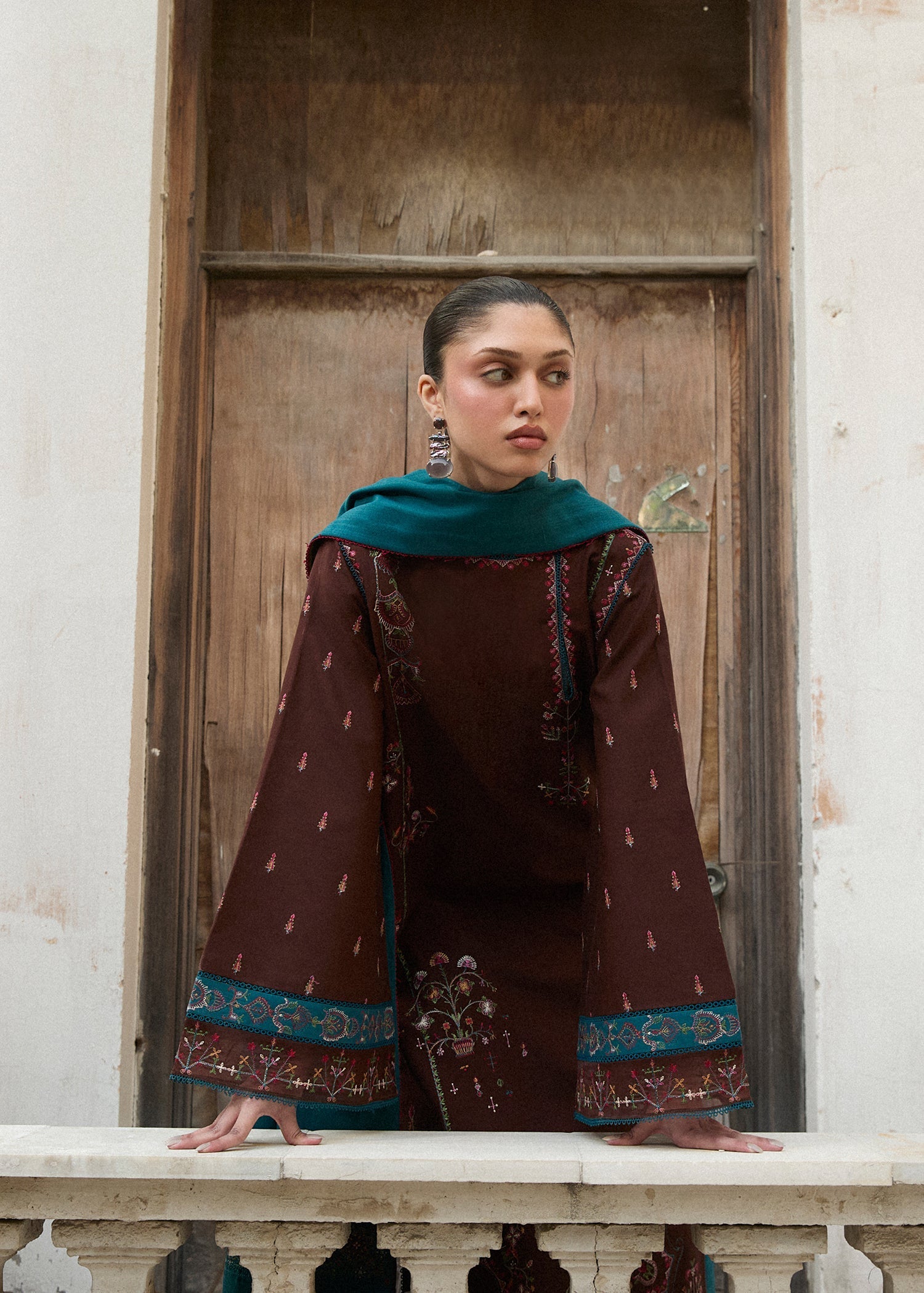 Hussain Rehar | Khaddar Pret 25 | MOCHA - by Libasekhas UK - Registered Vendor of : Hussain Rehar - 100% Original Designer Dress