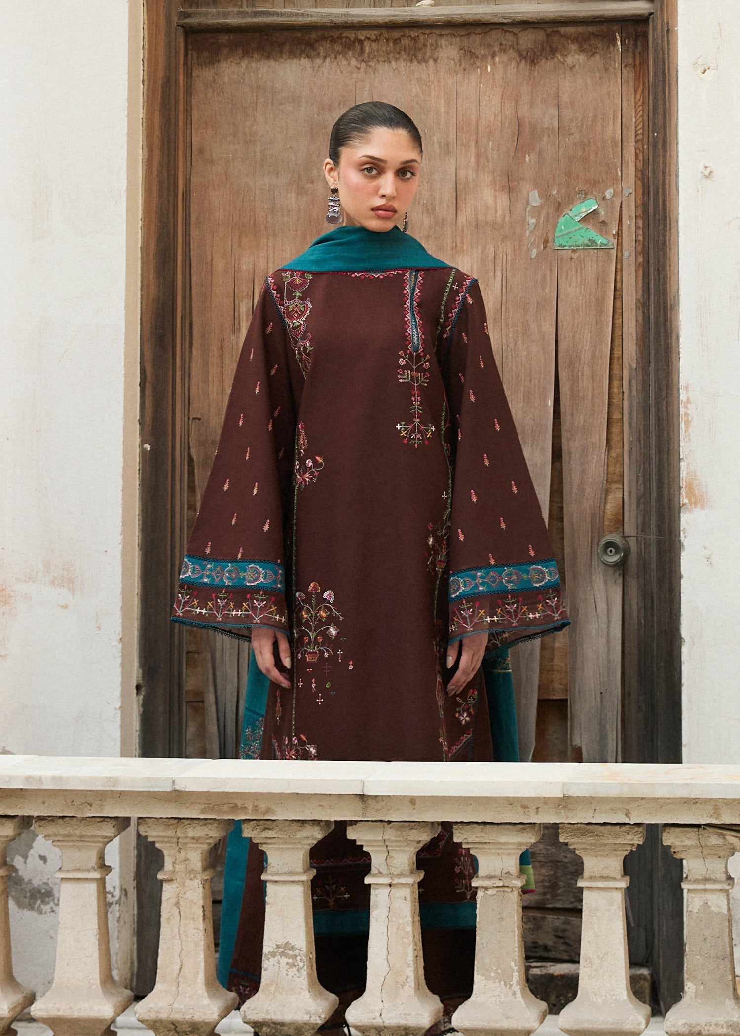 Hussain Rehar | Khaddar Pret 25 | MOCHA - by Libasekhas UK - Registered Vendor of : Hussain Rehar - 100% Original Designer Dress