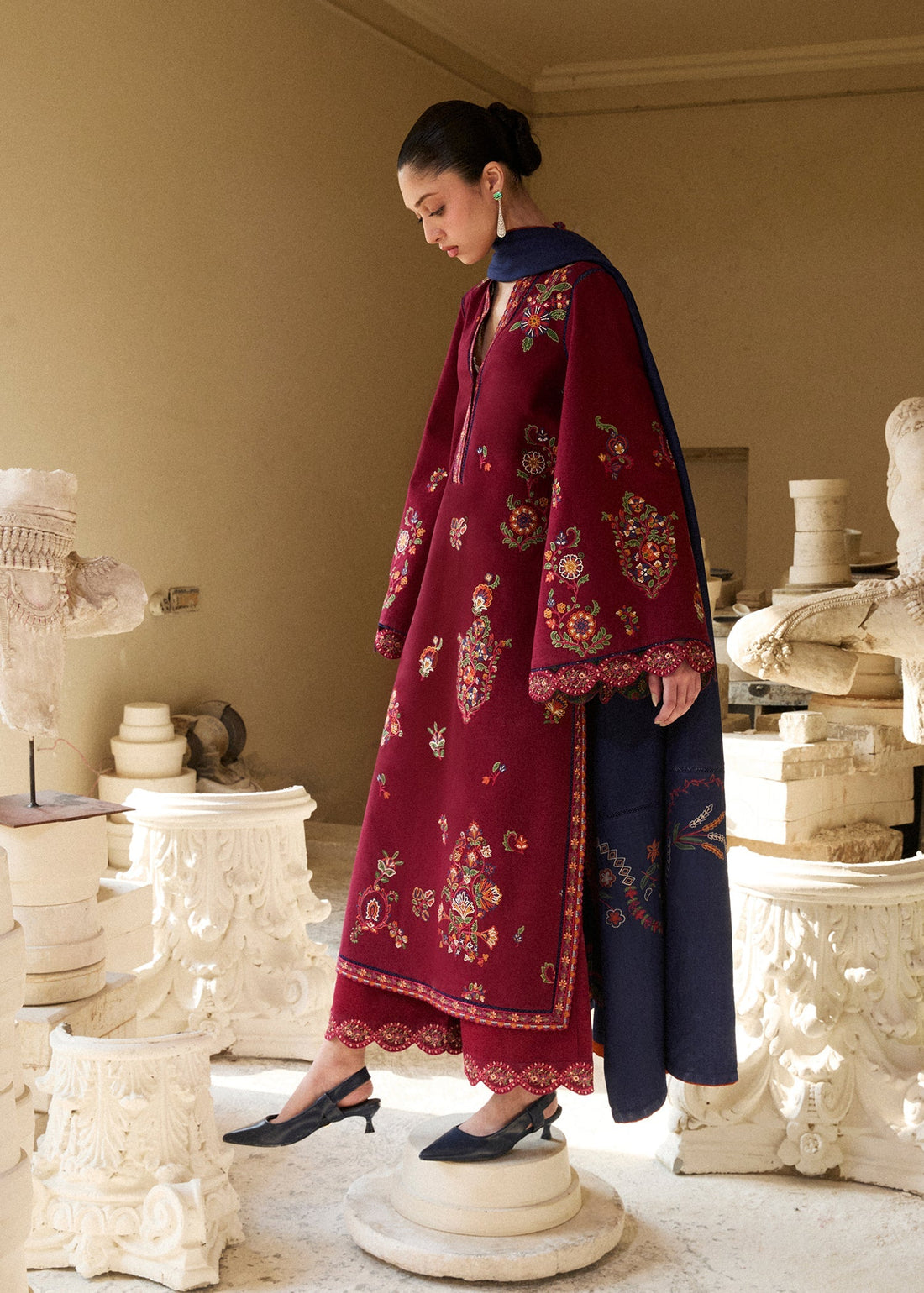 Hussain Rehar | Khaddar Pret 25 | GULNAR - by Libasekhas UK - Registered Vendor of : Hussain Rehar - 100% Original Designer Dress