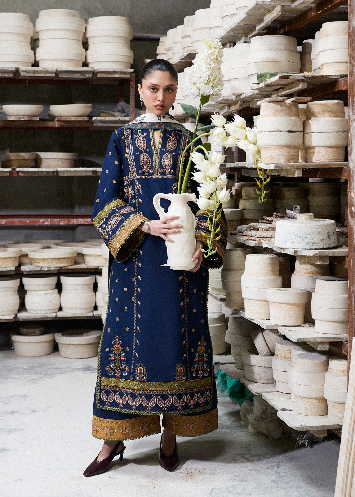 Hussain Rehar | Khaddar Pret 25 | AFSANAH - by Libasekhas UK - Registered Vendor of : Hussain Rehar - 100% Original Designer Dress