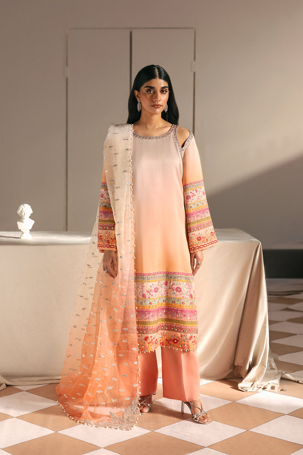 Afrozeh | Silk Muse 26 | Pearl Draped - by Libasekhas UK - Registered Vendor of : Afrozeh - 100% Original Designer Dress