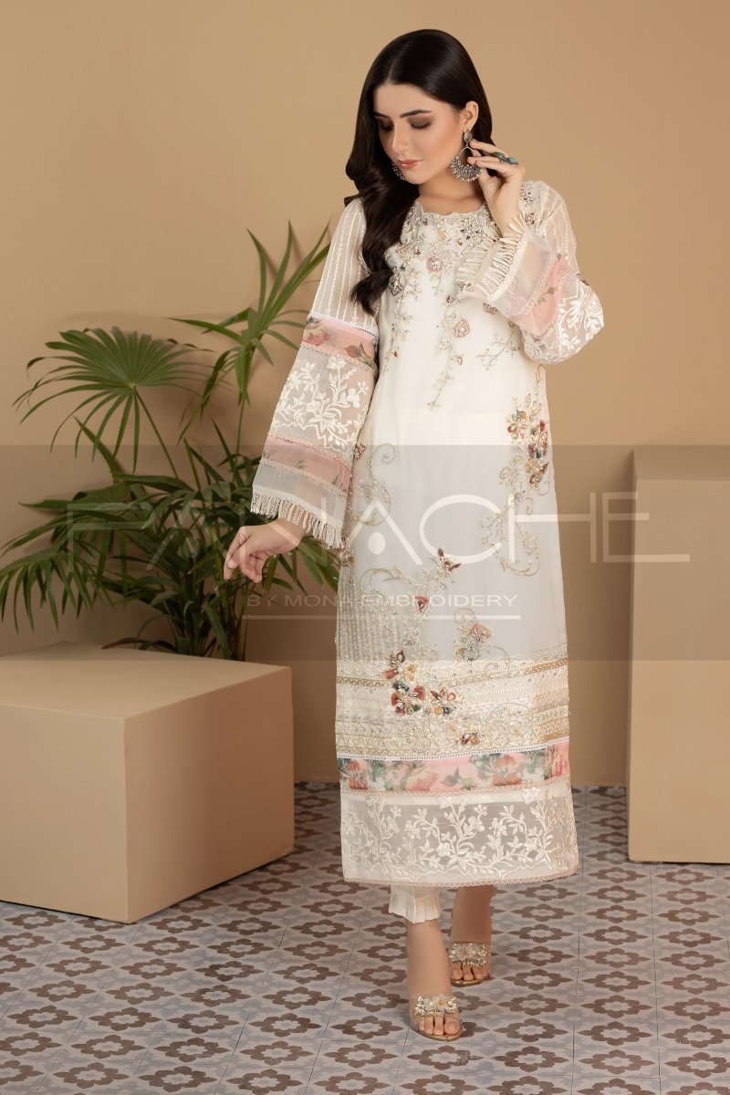 Panache | Pret | White Florence - by - Libasekhas UK - Registered Vendor of : Panache By Mona - 100% Original Designer Dresss