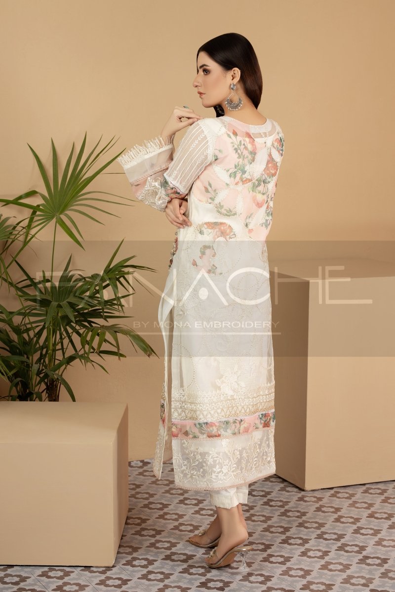 Panache | Pret | White Florence - by - Libasekhas UK - Registered Vendor of : Panache By Mona - 100% Original Designer Dresss