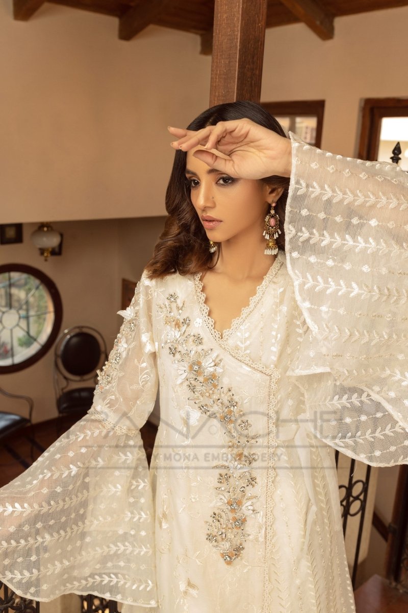 Panache | Pret | White Mystique - by - Libasekhas UK - Registered Vendor of : Panache By Mona - 100% Original Designer Dresss