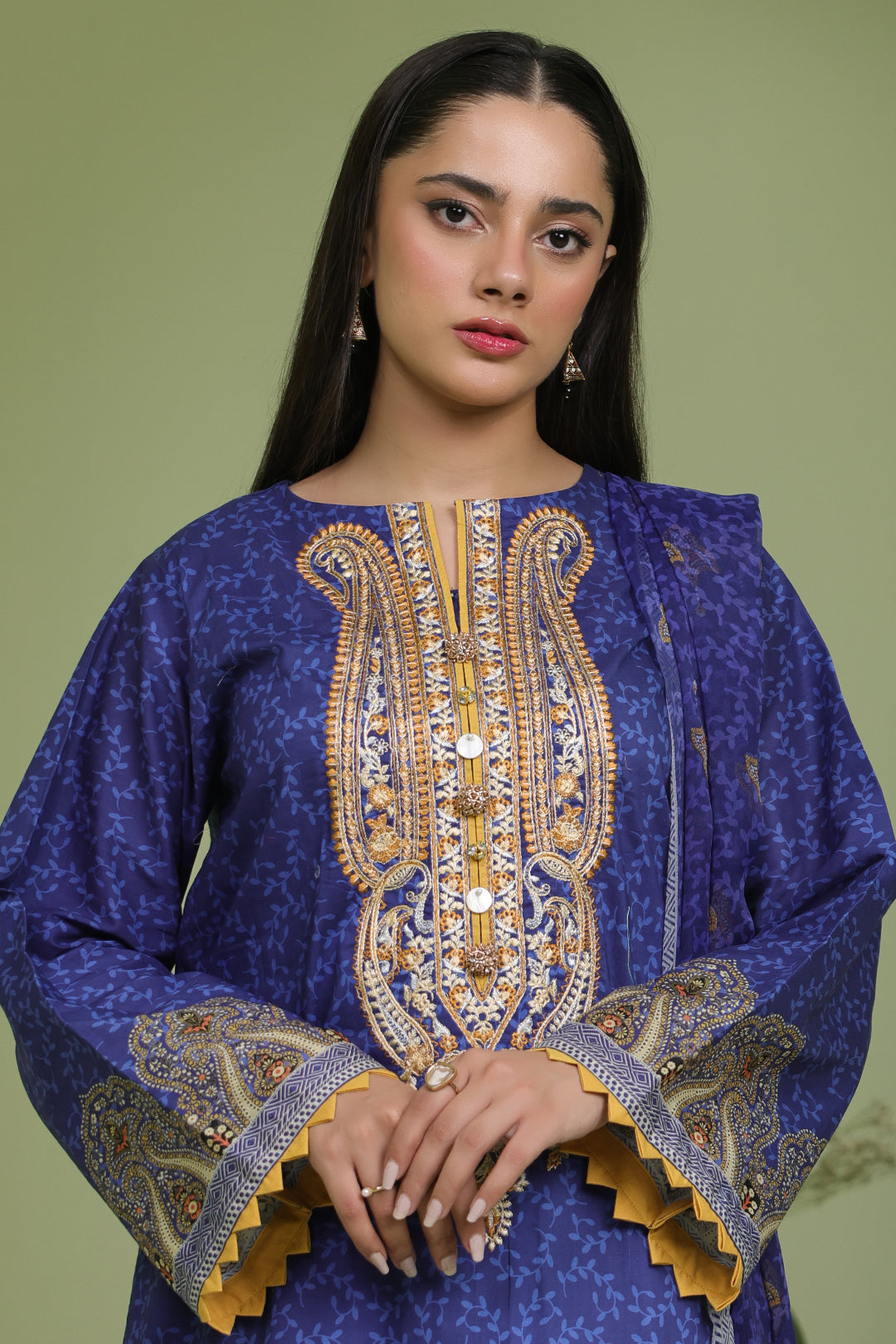 Zellbury | Unstitched 2 Piece Lawn | Embroidered Shirt Dupatta - 1688 - by - Libasekhas UK - Registered Vendor of : Zellbury Women - 100% Original Designer Dresss