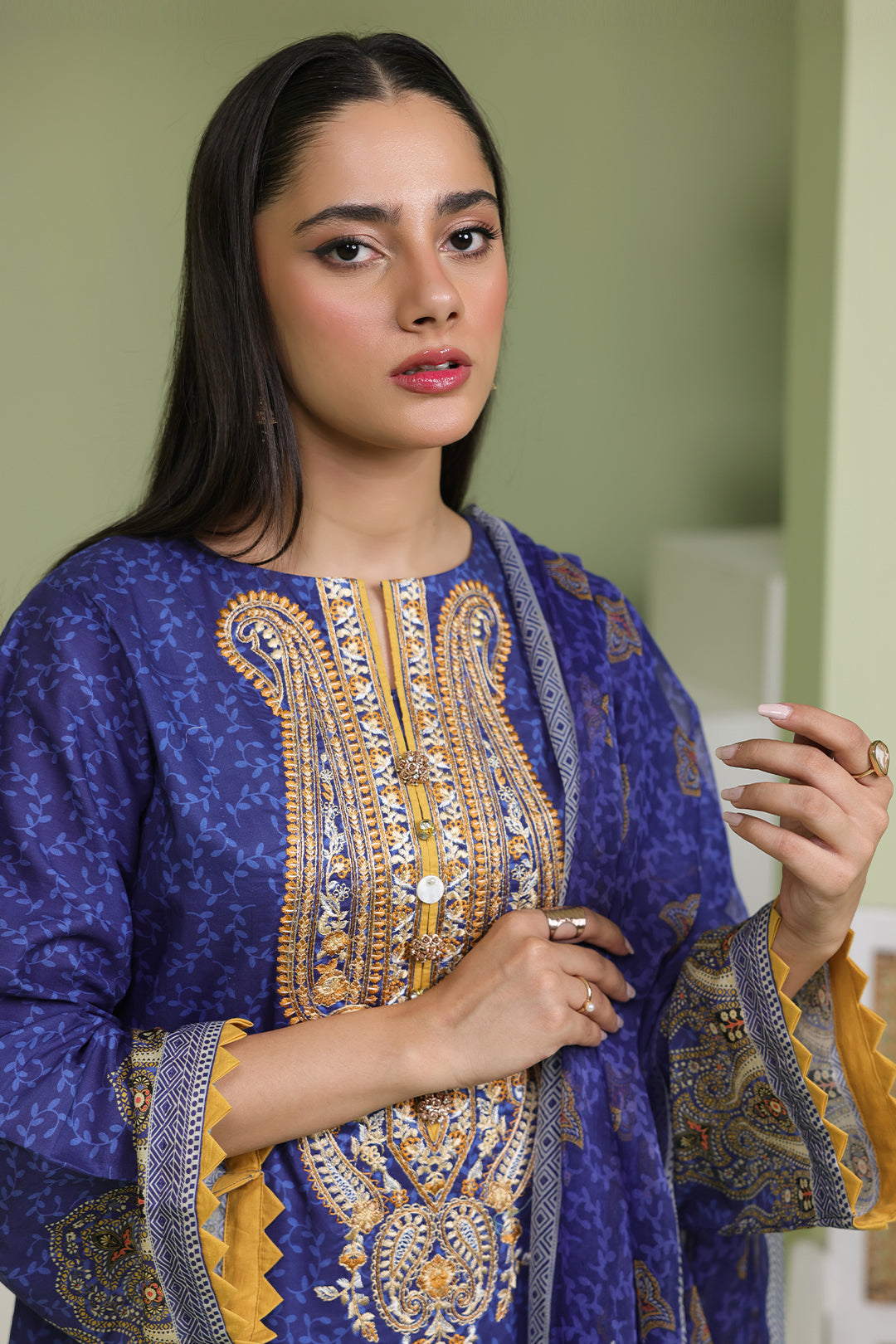Zellbury | Unstitched 2 Piece Lawn | Embroidered Shirt Dupatta - 1688 - by - Libasekhas UK - Registered Vendor of : Zellbury Women - 100% Original Designer Dresss