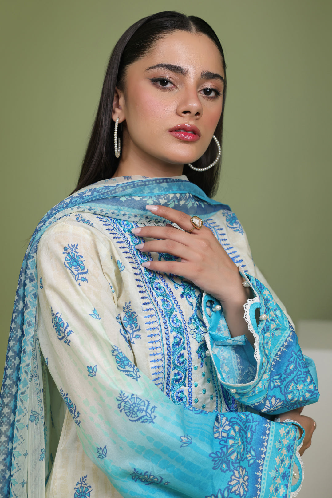 Zellbury | Unstitched 2 Piece Lawn | Embroidered Shirt Dupatta - 1694 - by - Libasekhas UK - Registered Vendor of : Zellbury Women - 100% Original Designer Dresss