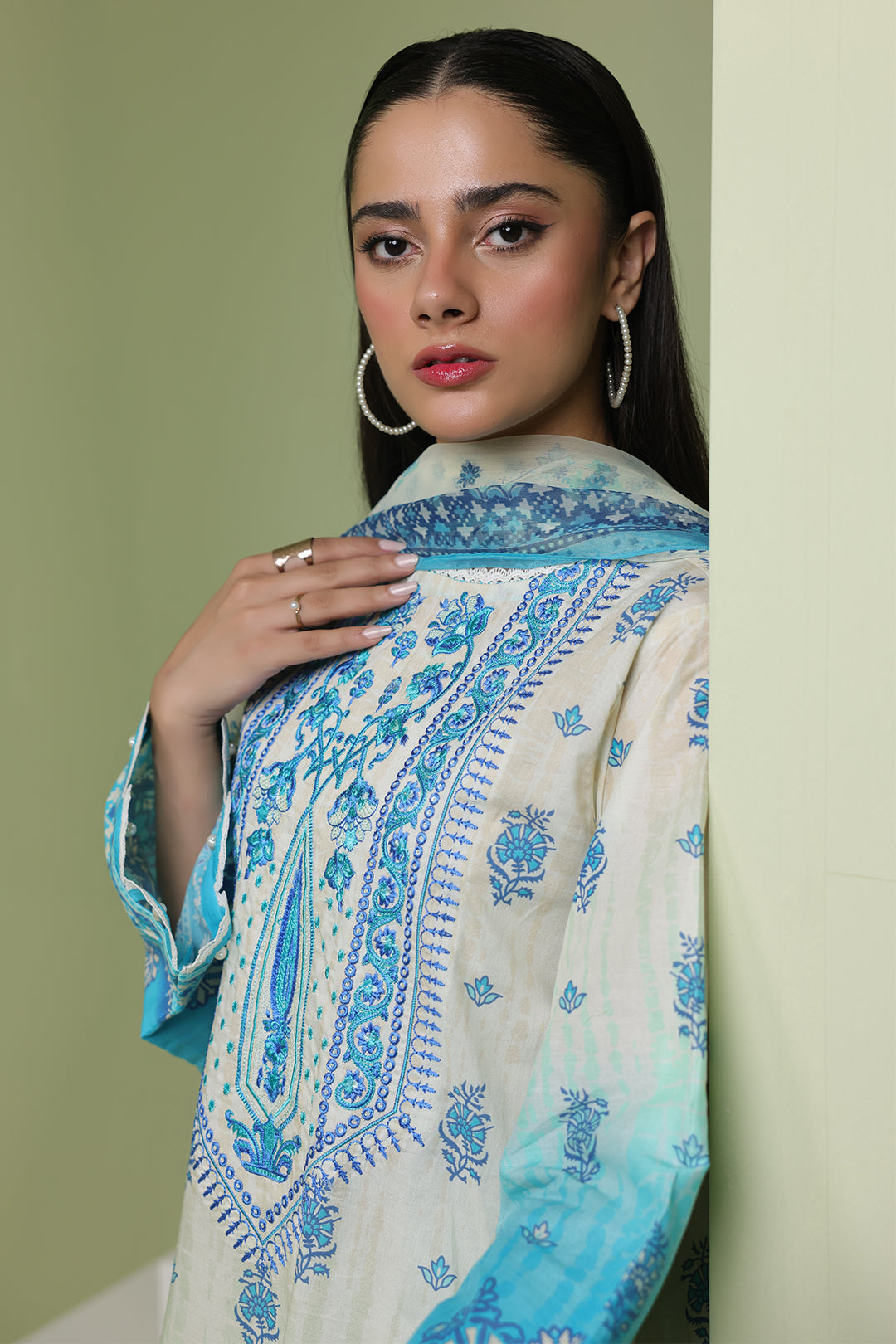 Zellbury | Unstitched 2 Piece Lawn | Embroidered Shirt Dupatta - 1694 - by - Libasekhas UK - Registered Vendor of : Zellbury Women - 100% Original Designer Dresss
