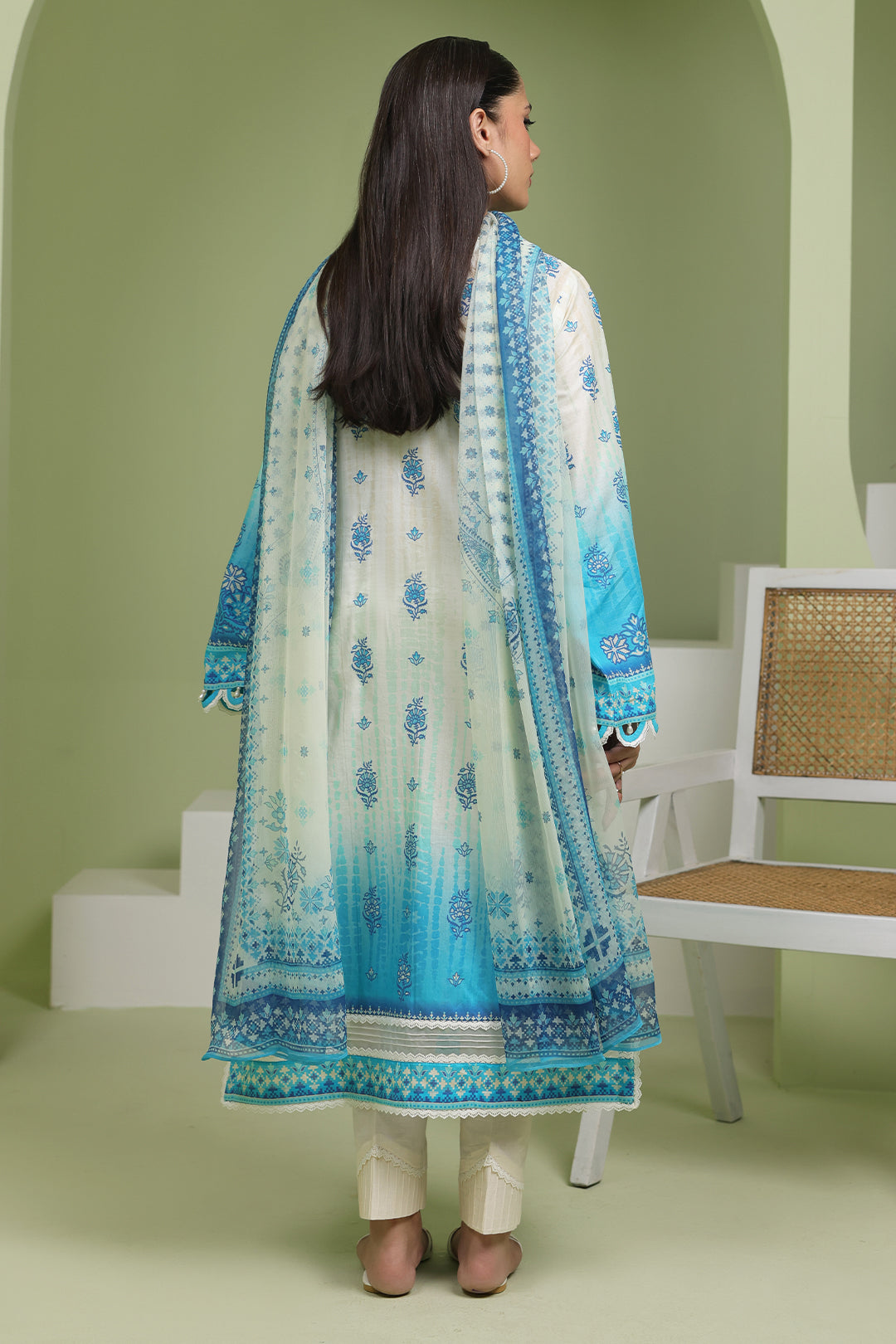 Zellbury | Unstitched 2 Piece Lawn | Embroidered Shirt Dupatta - 1694 - by - Libasekhas UK - Registered Vendor of : Zellbury Women - 100% Original Designer Dresss