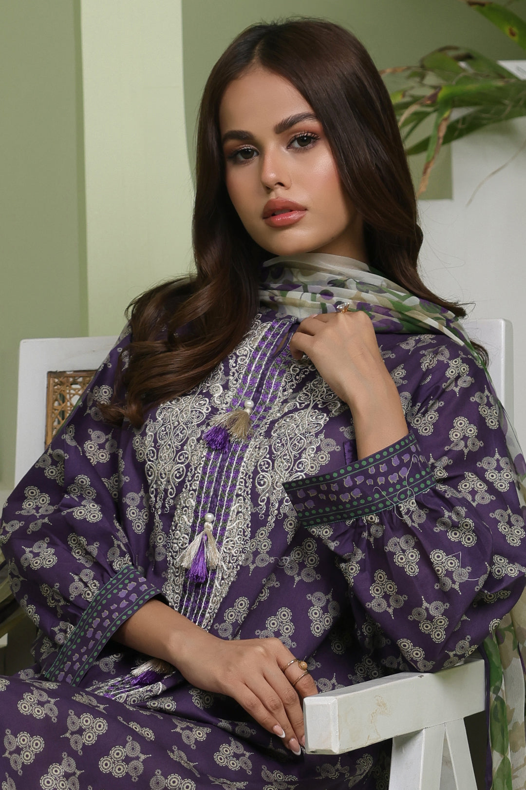 Zellbury | Unstitched 2 Piece Lawn | Embroidered Shirt Dupatta - 1695 - by - Libasekhas UK - Registered Vendor of : Zellbury Women - 100% Original Designer Dresss