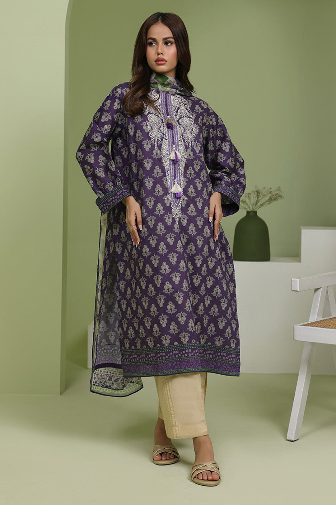 Zellbury | Unstitched 2 Piece Lawn | Embroidered Shirt Dupatta - 1695 - by - Libasekhas UK - Registered Vendor of : Zellbury Women - 100% Original Designer Dresss