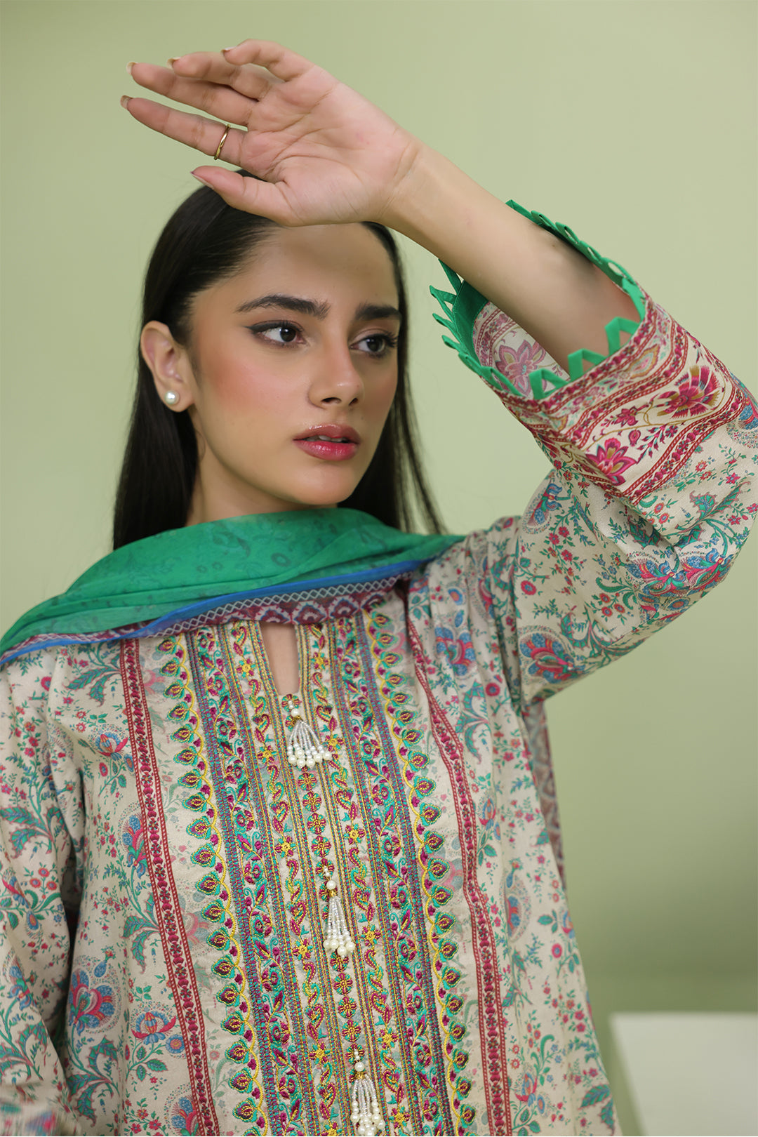 Zellbury | Unstitched 2 Piece Lawn | Embroidered Shirt Dupatta - 1714 - by - Libasekhas UK - Registered Vendor of : Zellbury Women - 100% Original Designer Dresss