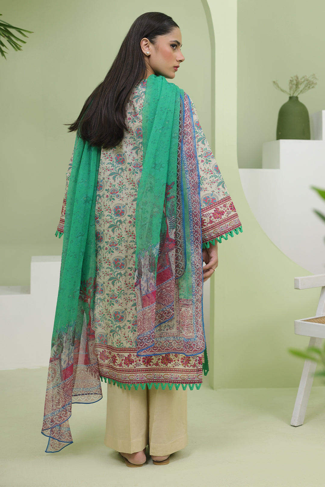 Zellbury | Unstitched 2 Piece Lawn | Embroidered Shirt Dupatta - 1714 - by - Libasekhas UK - Registered Vendor of : Zellbury Women - 100% Original Designer Dresss