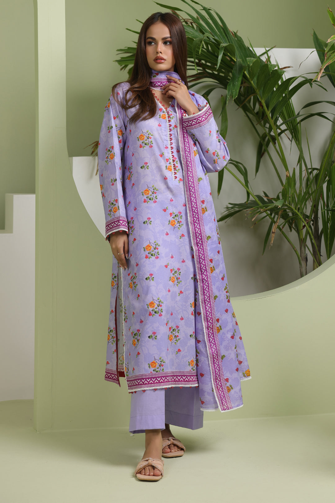 Zellbury | Unstitched 3 Piece Lawn | Shirt Shalwar Dupatta - 1420 - by - Libasekhas UK - Registered Vendor of : Zellbury Women - 100% Original Designer Dresss