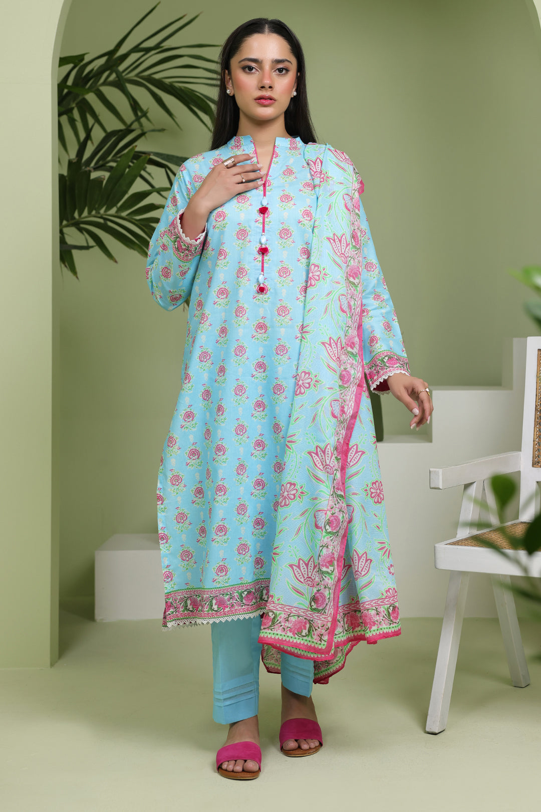 Zellbury | Unstitched 3 Piece Lawn | Shirt Shalwar Dupatta - 1571 - by - Libasekhas UK - Registered Vendor of : Zellbury Women - 100% Original Designer Dresss