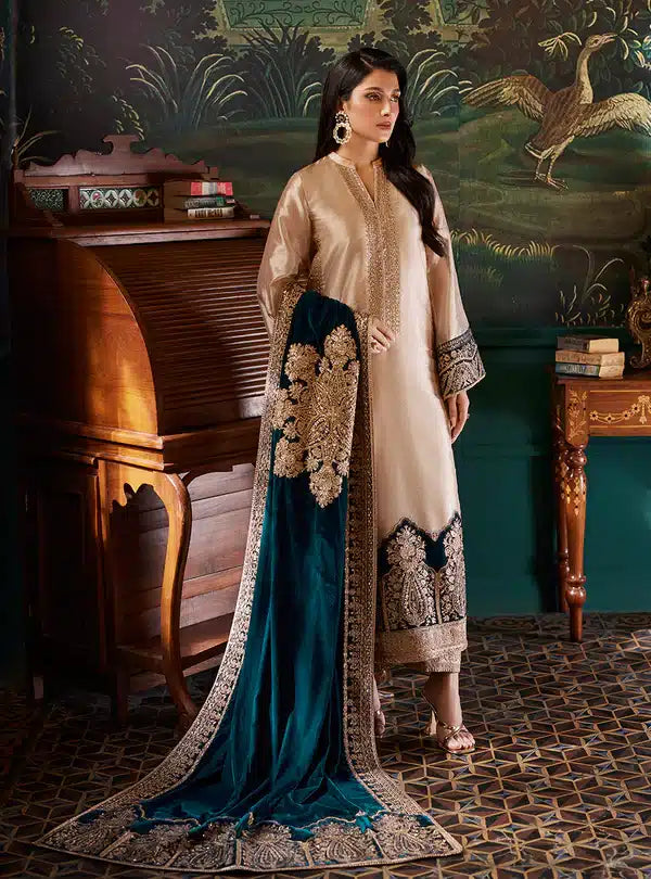 Zainab Chottani | Luxury Velvet Collection 23 | Amber - by - Libasekhas UK - Registered Vendor of : Zainab Chottani - 100% Original Designer Dresss