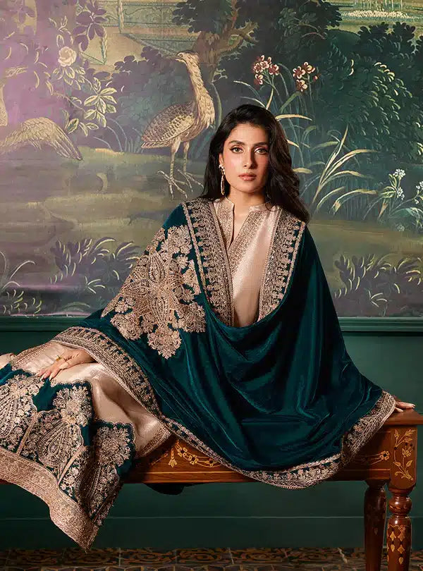 Zainab Chottani | Luxury Velvet Collection 23 | Amber - by - Libasekhas UK - Registered Vendor of : Zainab Chottani - 100% Original Designer Dresss