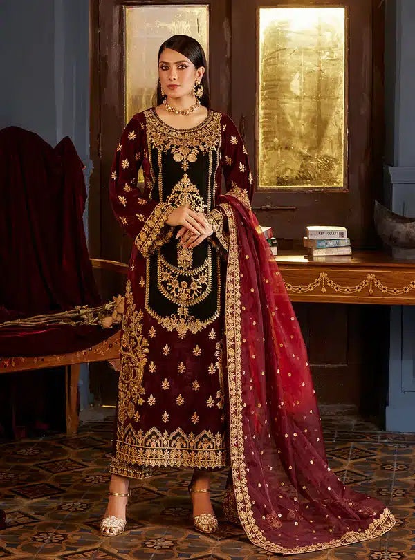 Zainab Chottani | Luxury Velvet Collection 23 | Ziba - by - Libasekhas UK - Registered Vendor of : Zainab Chottani - 100% Original Designer Dresss